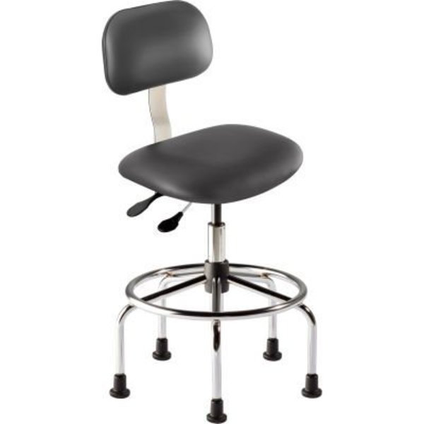 Biofit BioFit Operator Chair - Multifunctional Control- Height 25 - 32" - Black Vinyl - Chrome Frame BTS-H-HG-C-FFAC-P28540 BLACK